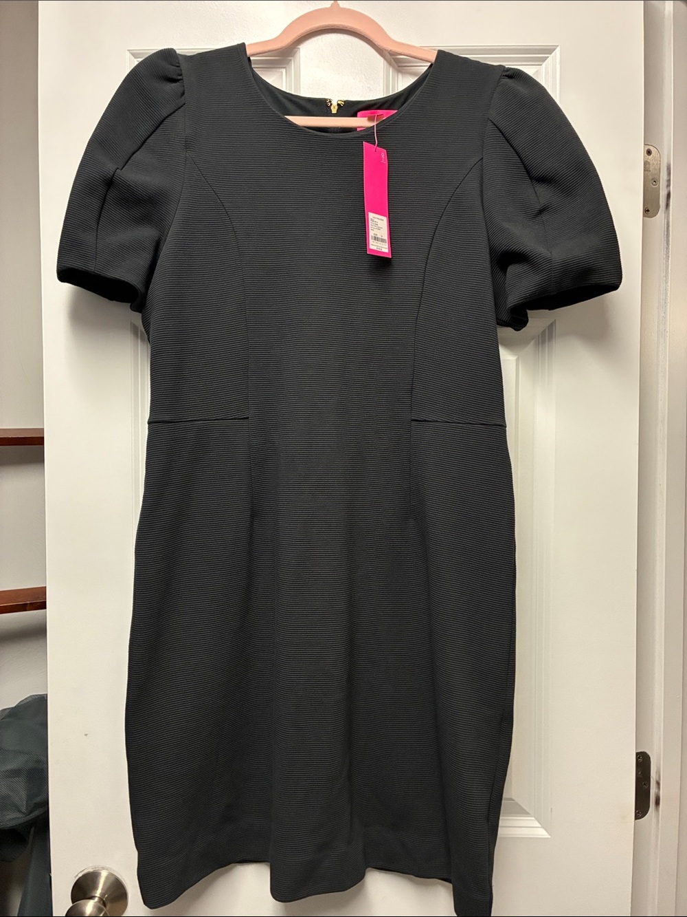 Lilly Pulitzer Black Puff-Sleeve Sheath Dress